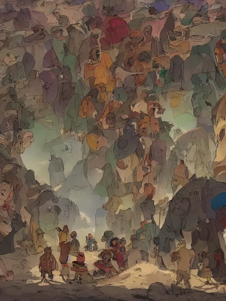 Image similar to multiculturalism by disney concept artists, blunt borders, rule of thirds