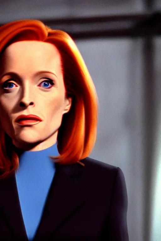 Prompt: dana scully, half alien