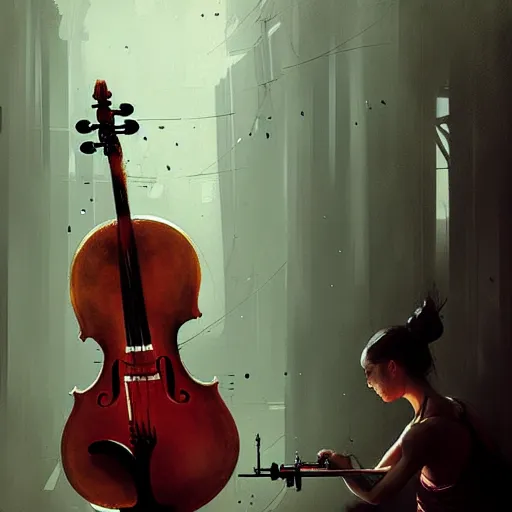 Image similar to body as a cello by greg rutkowski