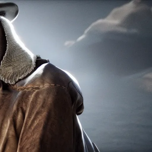 Image similar to kanye west as a horse in red dead redemption, splash art, movie still, detailed face, photorealistic facial features, cinematic lighting, dramatic, octane render, long lens, shallow depth of field, bokeh, anamorphic lens flare, 8 k, hyper detailed, 3 5 mm film grain