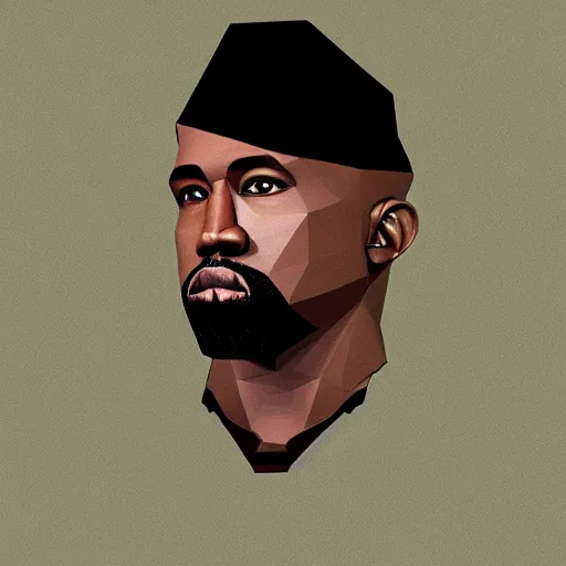 Image similar to low poly kanye west