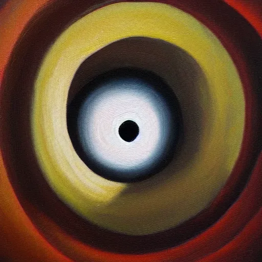 Image similar to creepy eye peeps through a hole in the wall, oil painting, highly detailed, photorealistic