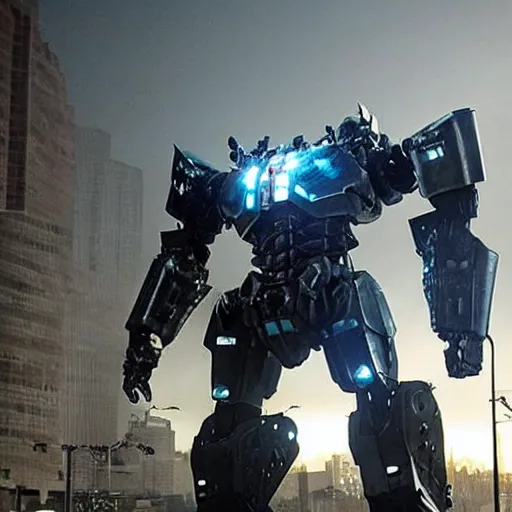 Image similar to cinematic still in real steel movie and westworld and pacific rim movie, one slim full body ornate humanoid armored core mega mech by fujioka kenki and by mamoru nagano