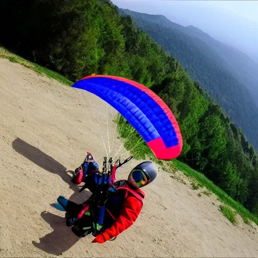 Image similar to a baby flying in a paraglider