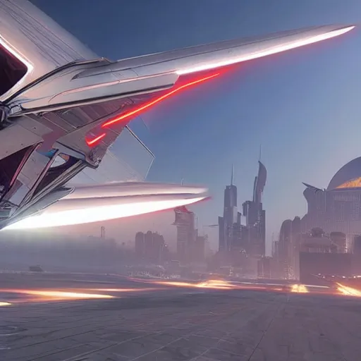 Image similar to cyberpunk alien concept of the a - team van with airplane wings in both sides, flying in the sky of egypt, futuristic look, highly detailed body, very powerful, photorealistic camera shot, crisp quality and light reflections, unreal engine 5 quality render