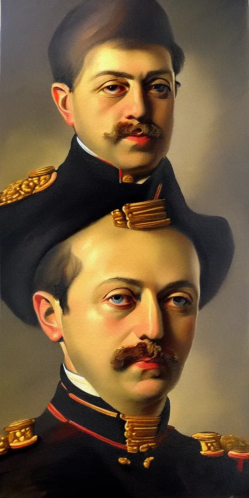 Image similar to portrait painting of alexander bashlachev