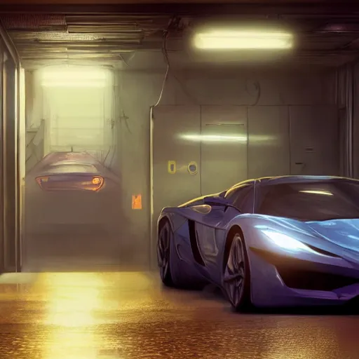 Prompt: highly detailed photo of a super car speeding through a corridor in a super secret lab, in gta v, stephen bliss, unreal engine, fantasy art by greg rutkowski, loish, rhads, ferdinand knab, makoto shinkai and lois van baarle, ilya kuvshinov, rossdraws, tom bagshaw, global illumination, radiant light,