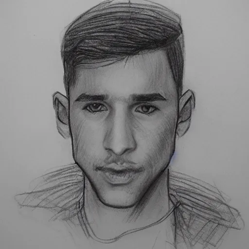 Prompt: Hasan Piker pencil sketch