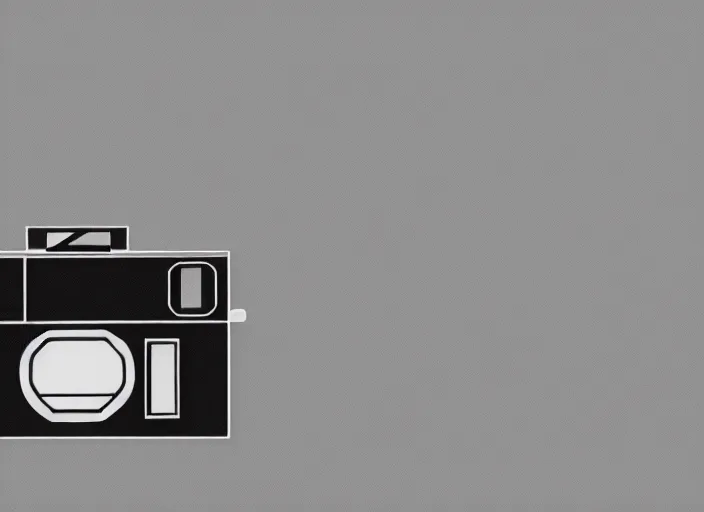 Prompt: orthographic view of minimalism camera designed by Dieter Rams, Naoto Fukasawa, designed by Apple, minimalism, front view, illustration