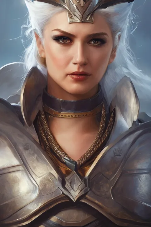 Image similar to amazon valkyrie athena, d & d, fantasy, portrait, highly detailed, headshot, digital painting, trending on artstation, concept art, sharp focus, illustration, art by artgerm and greg rutkowski and magali villeneuve