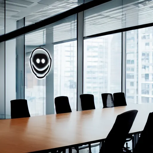 Prompt: meeting going inside a meeting room looking like a brain