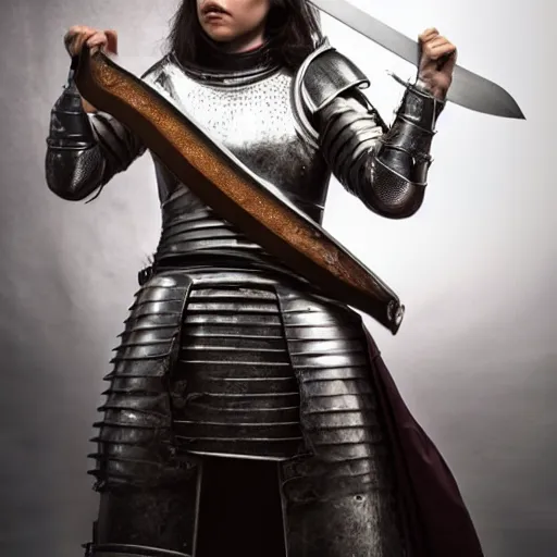 Image similar to Female Knight holding sword