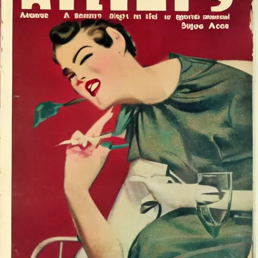 Prompt: a magazine cover style 1 9 5 0 s