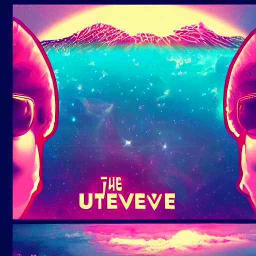 Image similar to the universe, epic retrowave art, trending on art station