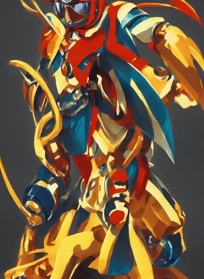 Image similar to sfumato renaissance oil painting of a ninja shaman, modern minimal isei miyake outfit, in the style of syd mead, jeremy cowart, concept art in the style of megaman x zero