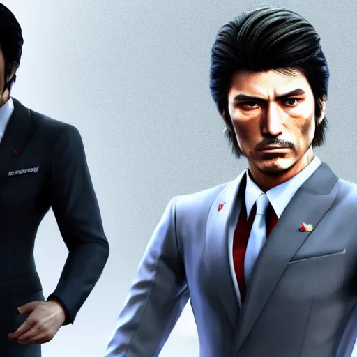 Image similar to Giuseppe Conte in Yakuza videogame, digital art 8k artwork, fine dressed