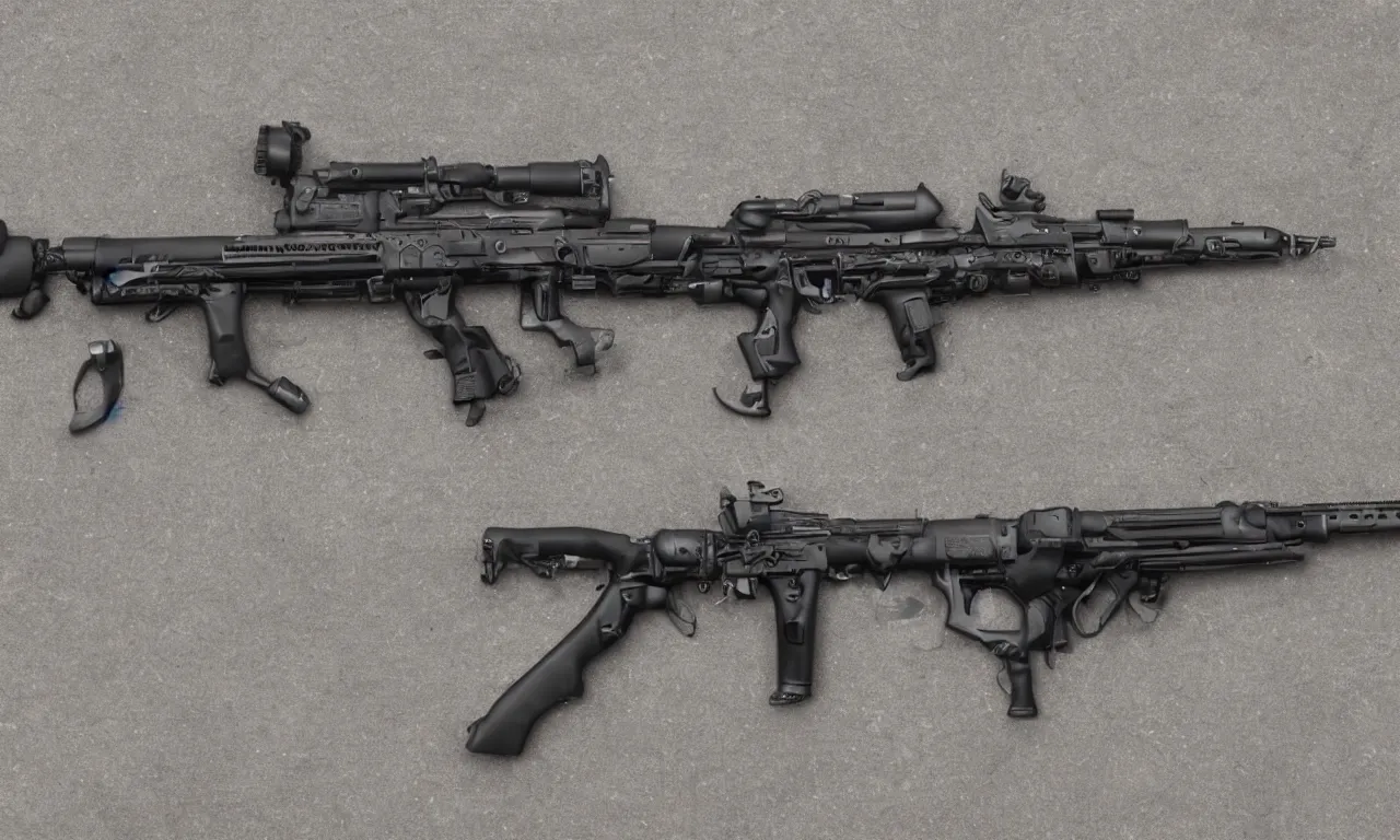 Image similar to a futuristic rifle