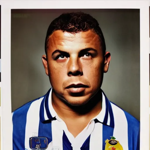 Image similar to real ronaldo nazario head and shoulders portrait photograph by martin schoeller