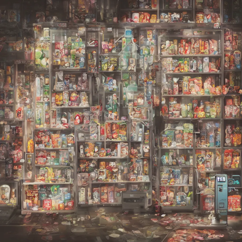 Image similar to portrait of tokyo corner store and vending machines, depth of field, zeiss lens, detailed, centered, photoshoot, by nicoletta ceccoli, mark ryden, lostfish, breathtaking, 8 k resolution, extremely detailed, beautiful, establishing shot, artistic, hyperrealistic, octane render,