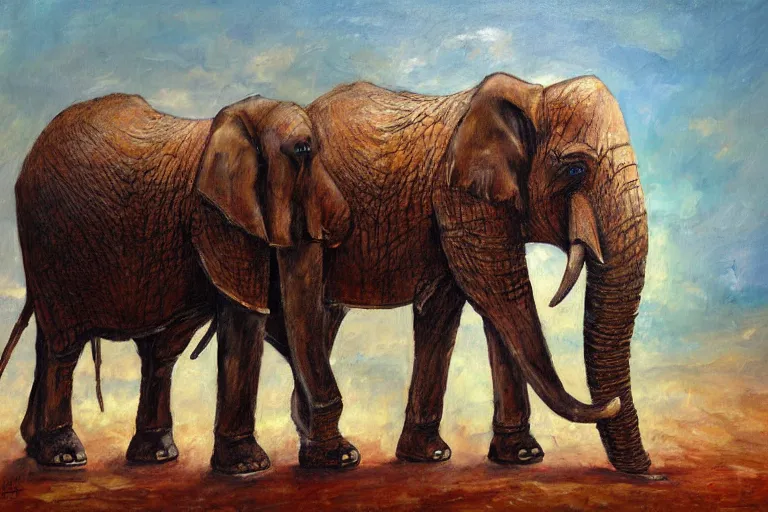 Image similar to A roman war elephant, expressive oil painting, digital art