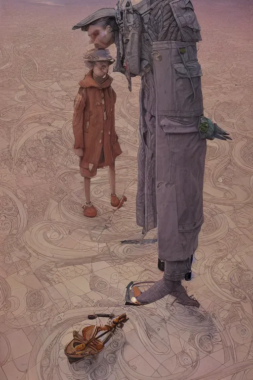 Prompt: the ego separates, by Moebius!!, by Mattias Adolfsson, ((by Mandy Jurgens)), oil on canvas