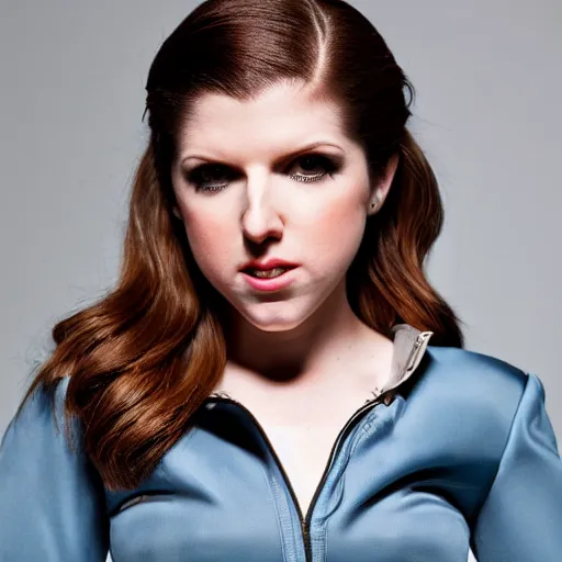 Prompt: hyper detailed, ultra sharp focus photo of anna kendrick dressed as misty, studio lighting, 8 k, dslr, 8 5 mm f / 1. 8 by sam shaw