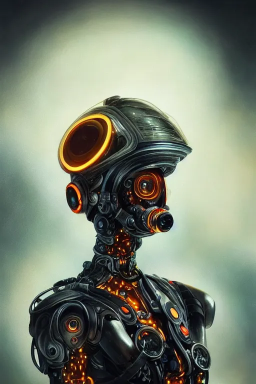 Image similar to a beautiful ultra detailed fine art portrait of a futuristic mechanical cybernetic firefighter cyborg, by tom bagshaw and anna dittman, studio lighting, firefighter, golden ratio composition, 3 5 mm lens, cybernetic scifi, deep depth of field, artstation, 8 k