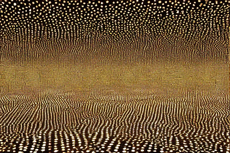 Image similar to Yayoi Kusama infinity room photorealistic hyperdetailed floating lights 35mm 4k