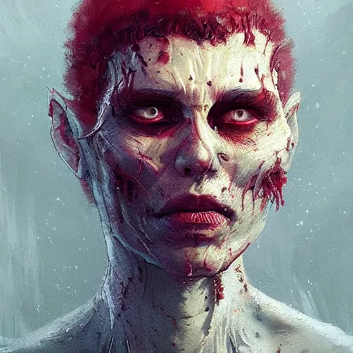 Image similar to scifi portrait by Greg Rutkowski, a person infected with a kind of reddish silt that is sprouting from all over his body, violent and vicious appearance, scifi, space horror, digital painting, artstation, concept art, smooth, sharp foccus ilustration, Artstation HQ.
