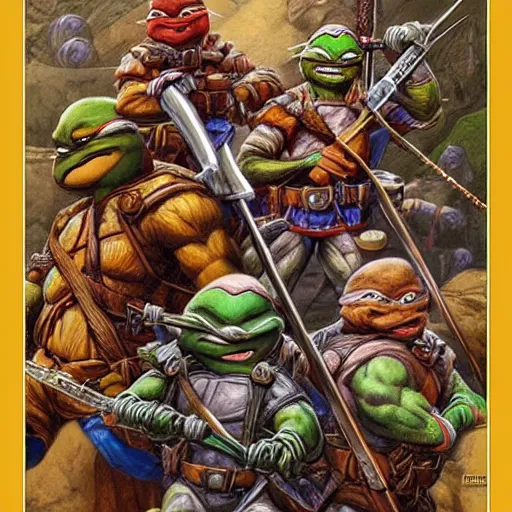 Prompt: teenage mutant ninja dwarves, intricate detail, HDR cinematic poster by Mark Brooks, Donato Giancola, Victor Nizovtsev, Scarlett Hooft, Graafland, Chris Moore”