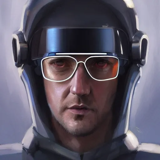 Prompt: portrait of a man by greg rutkowski, he looks like gabriel macht with black googles, wearing futuristic flying jacket, highly detailed portrait, scifi, digital painting, artstation, concept art, smooth, sharp foccus ilustration, artstation hq