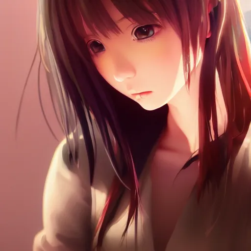 Image similar to photorealistic dramatic liquids anime girl render, detailed face, colorful, atmosphere cinematic, by wlop, by ilyu kuvshinov, soft shadows, be concept art, super detailed, vfx, houdini, 8 k, super realistic, ufotable studio art style, global illumination, trending in pixiv, dramatic color, ray tracing, god rays