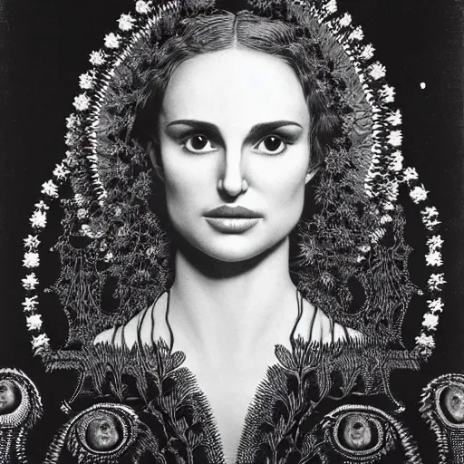 Image similar to portrait of natalie portman by ernst haeckel