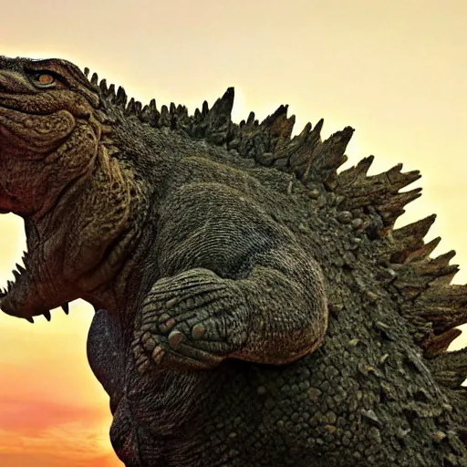 Prompt: Photorealistic photograph of godzilla by Suzi Eszterhas, photorealism, photorealistic, realism, real, highly detailed, ultra detailed, detailed, f/2.8L Canon EF IS lens, Canon EOS-1D Mark II, Wildlife Photographer of the Year, Pulitzer Prize for Photography, 8k