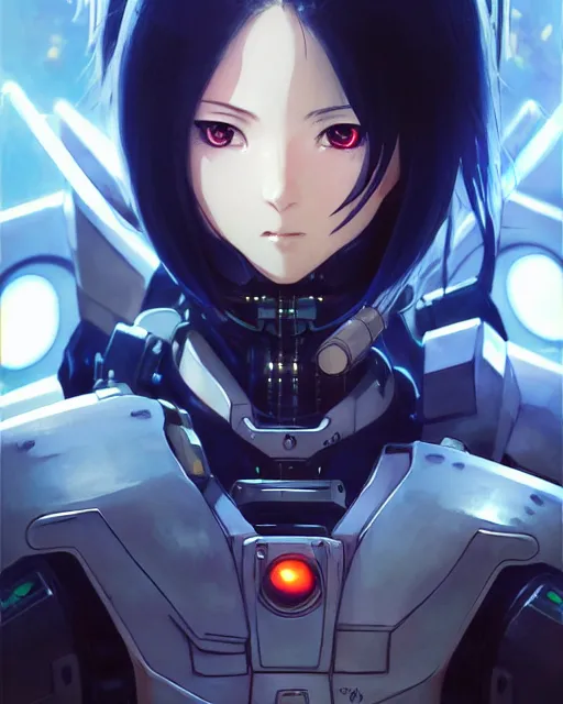 OpenDream - cyberpunk anime girl with futuristic armor covering her face