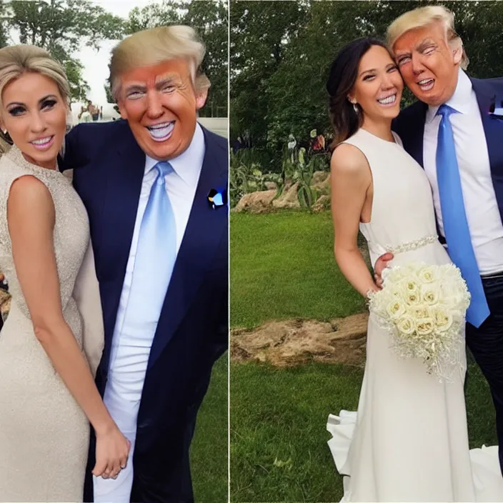 Image similar to donald trump instagram couple's wedding photo shoot