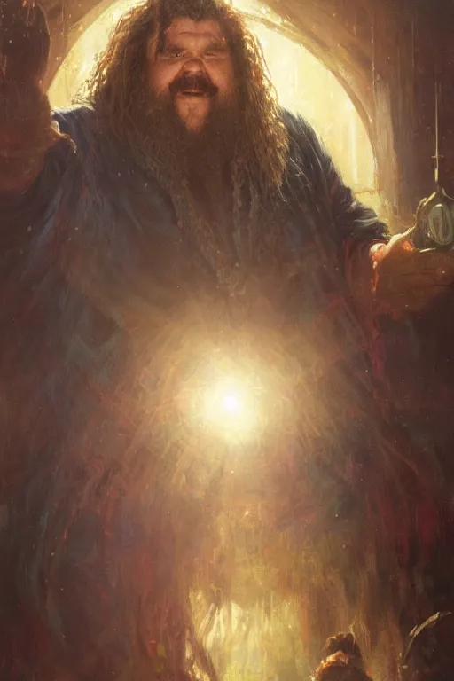 Prompt: hagrid as doctor who, radiant light, caustics, heroic, bright iridescent light, by gaston bussiere, bayard wu, greg rutkowski, maxim verehin bloom dramatic lighting