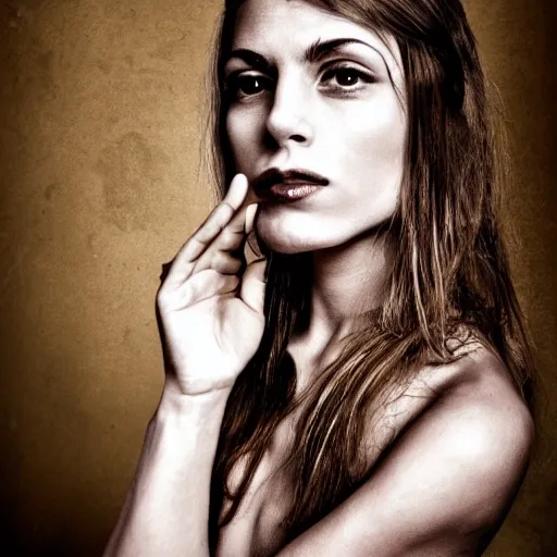 Prompt: photo of a beautiful girl, in the style of mark seliger