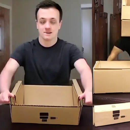 Prompt: youtube unboxing himself