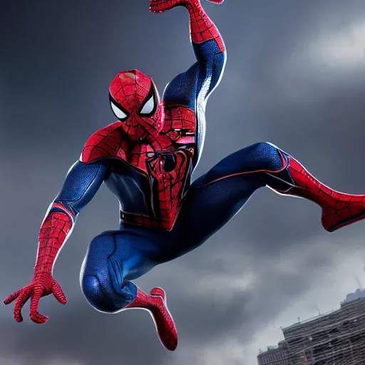 Image similar to full body pose, hyperrealistic photograph of spider - man venom, dim volumetric lighting, 8 k, octane beautifully detailed render, extremely hyper detailed, intricate, epic composition, cinematic lighting, masterpiece, trending on artstation, very very detailed, stunning, hdr, smooth, sharp focus, high resolution, award, winning photo, dslr, 5 0 mm