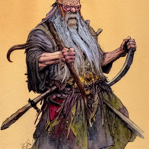 Prompt: a realistic and atmospheric watercolour fantasy character concept art portrait of urho kekkonen kekkonen kekkonen kekkonen kekkonen kekkonen as a druidic warrior wizard looking at the camera with an intelligent gaze by rebecca guay, michael kaluta, charles vess and jean moebius giraud