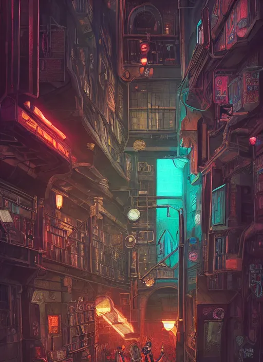 Prompt: harry potter in cyberpunk, hogwarts 2 0 7 7, neon, atmospheric, detailed, detailed illustration, hd, 4 k, digital art, sharp focus, surrealistic, trending on artstation