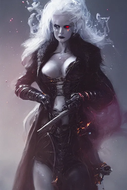 Prompt: a cute portrait of hot lady death by Greg Rutkowski, Sung Choi, Mitchell Mohrhauser, Maciej Kuciara, Johnson Ting, Maxim Verehin, Peter Konig, Bloodborne, macro lens, 35mm, 8k photorealistic, cinematic lighting, HD, high details, atmospheric,