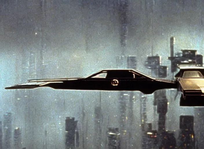 Prompt: flying car from the 1982 science fiction film Blade Runner