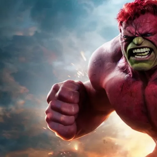 Prompt: hulk fighting juggernaut from x - men, marvel movie, cinematic, explosive action, vfx, artistic