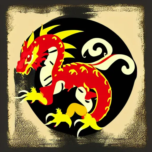 Image similar to vector art of welsh dragon and panda mixed, intercrossed, chimera, adobe illustrator