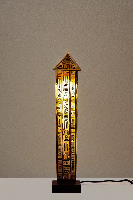 Image similar to Egyptian tomb table lamp, intricate art deco leaf designs, elegant, highly detailed egyptian patterns, hieroglyph, sharp focus, art by Artgerm and beeple