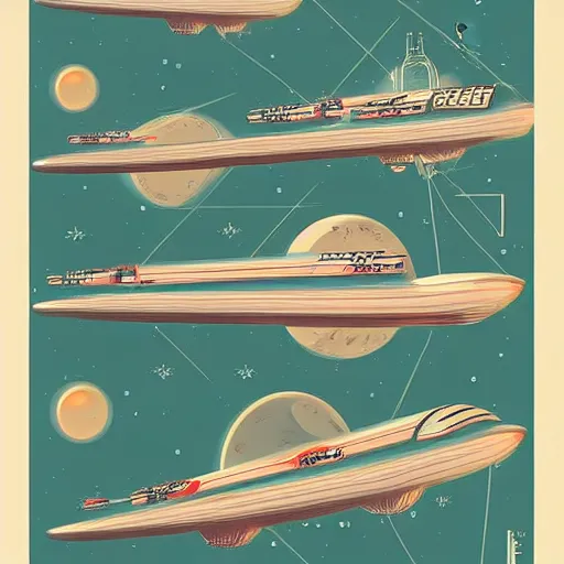 Image similar to retrofuturistic illustrations of space travel by mehmet reha tugcu from behance