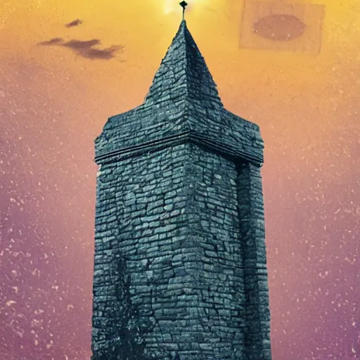 Image similar to a tower on the edge of forever, fantasy