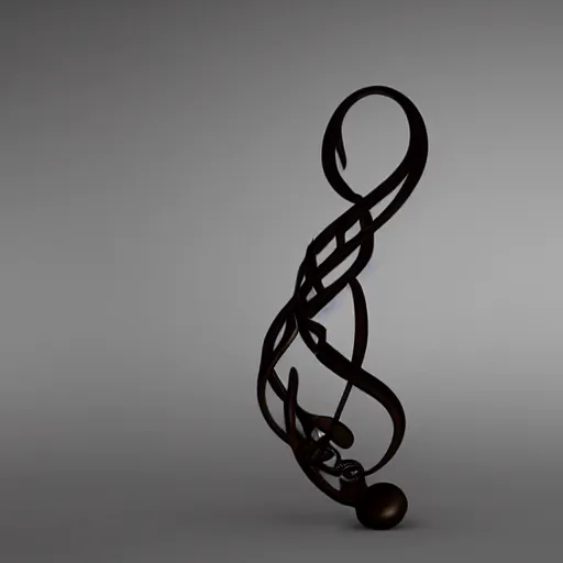 Image similar to a sculpture in bronze depicting music notes 🎵, 8 k, unreal engine, studio lighting, art installation,